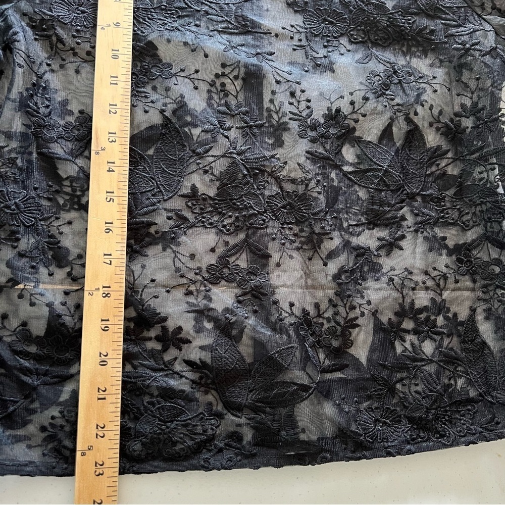 NA-KD Women’s Black Floral Lace Sheer Top Embroidered Elegant Size 40 - Picture 15 of 16